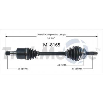 2008 Mitsubishi Endeavor CV Axle Shaft Front Left TrakMotive MI8165 image 1 of 3
