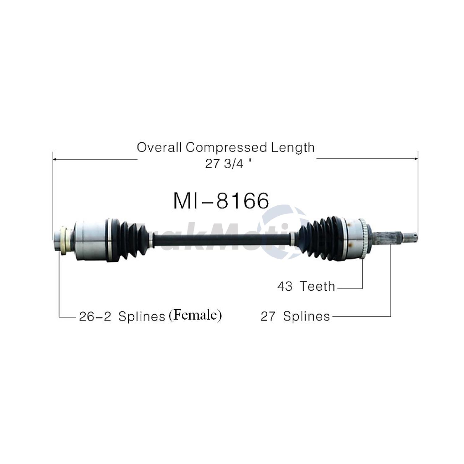 TrakMotive MI8166 - CV Axle Shaft TrakMotive MI8166 CV Axle Shaft product image 1 of 3