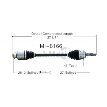 2008 Mitsubishi Endeavor CV Axle Shaft Front Right TrakMotive MI8166 image 1 of 3
