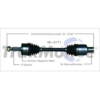 2013 Dodge Charger CV Axle Shaft Front Left TrakMotive MI8171 image 1 of 3