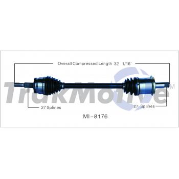 2008 Dodge Magnum CV Axle Shaft Rear Right TrakMotive MI8176 image 1 of 3