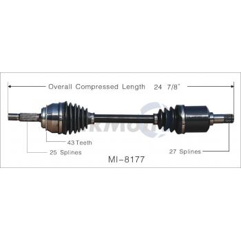 2004 Mitsubishi Outlander CV Axle Shaft Front Left TrakMotive MI8177 image 1 of 3