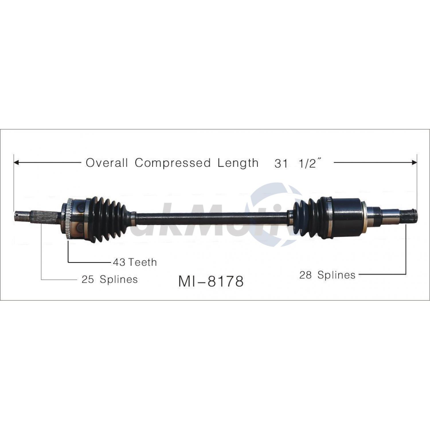 TrakMotive MI8178 - CV Axle Shaft TrakMotive MI8178 CV Axle Shaft product image 1 of 3