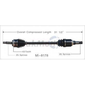 2008 Mitsubishi Endeavor CV Axle Shaft Rear Left TrakMotive MI8178 image 1 of 3