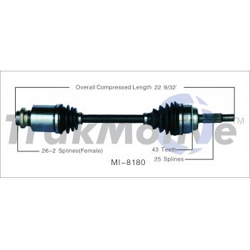2004 Mitsubishi Outlander CV Axle Shaft Front Left TrakMotive MI8180 image 1 of 3