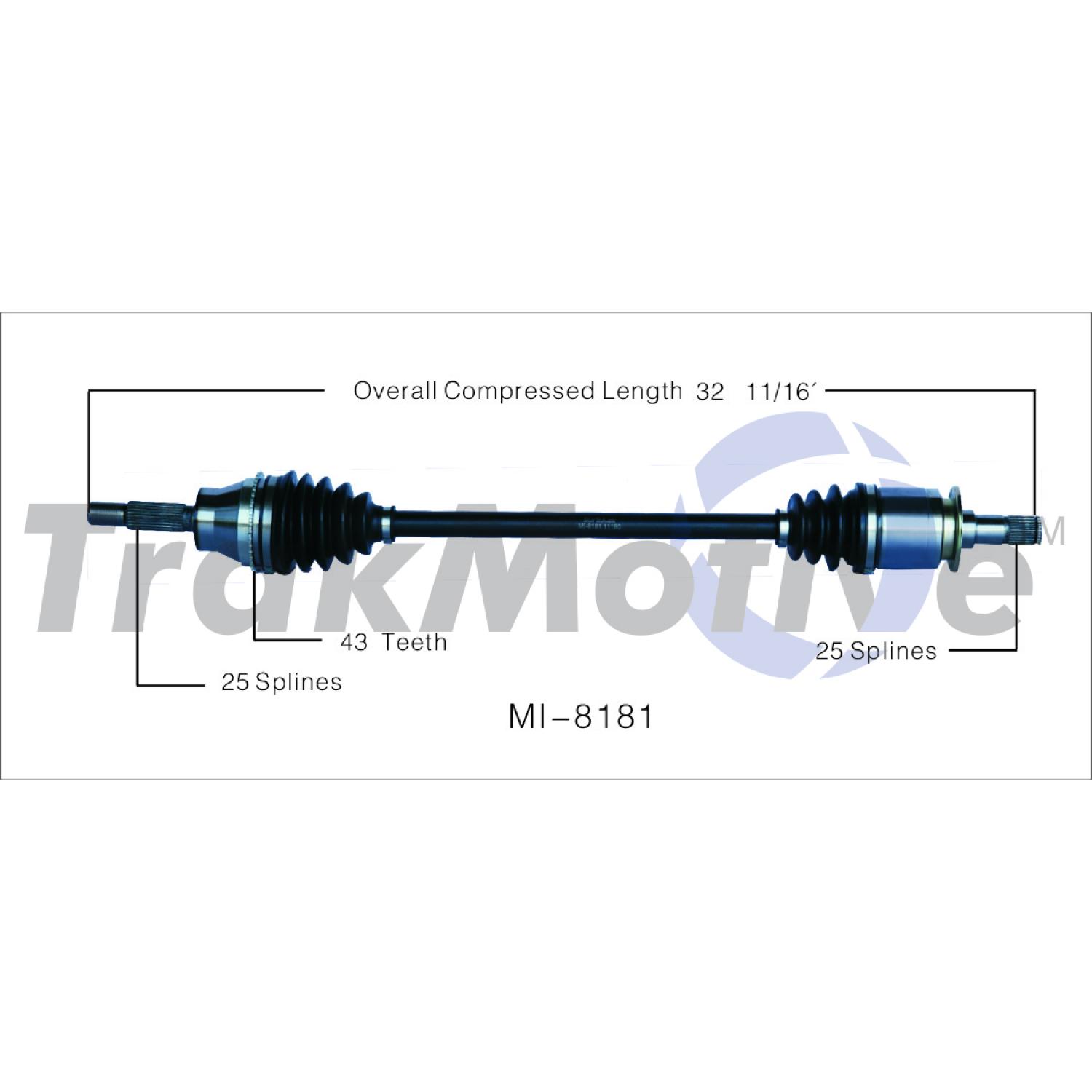 TrakMotive MI8181 - CV Axle Shaft TrakMotive MI8181 CV Axle Shaft product image 1 of 3