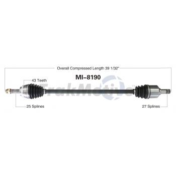 2007 Mitsubishi Galant CV Axle Shaft Front Right TrakMotive MI8190 image 1 of 3