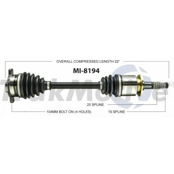 1994 Eagle Talon CV Axle Shaft Rear Right TrakMotive MI8194 image 1 of 3