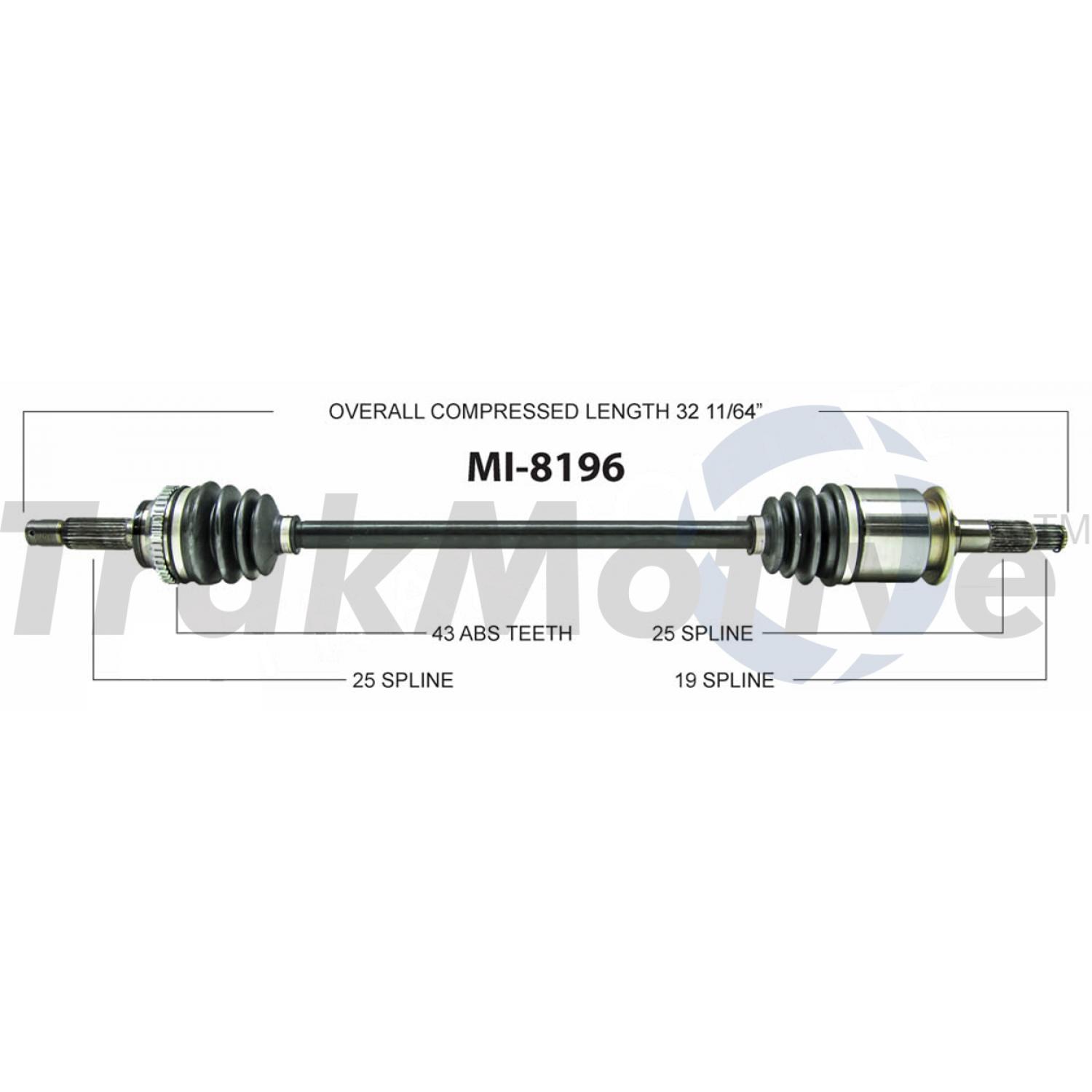 TrakMotive MI8196 - CV Axle Shaft TrakMotive MI8196 CV Axle Shaft product image 1 of 3