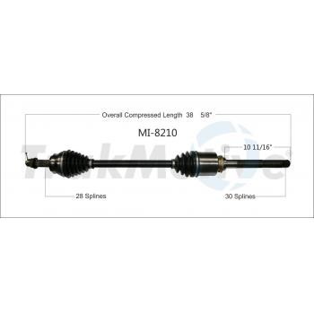 2007 Mitsubishi Outlander CV Axle Shaft Front Right TrakMotive MI8210 image 1 of 3