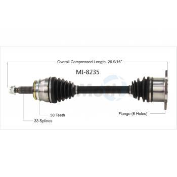 2004 Mitsubishi Montero CV Axle Shaft Rear Left TrakMotive MI8235 image 1 of 3