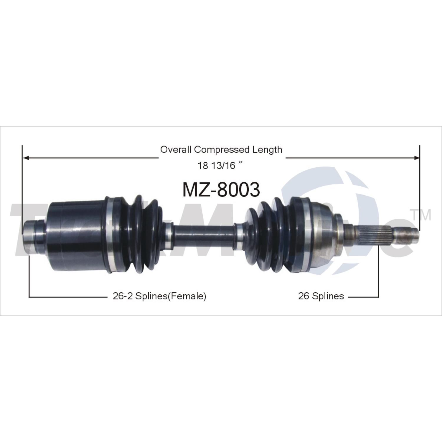 TrakMotive MZ8003 - CV Axle Shaft TrakMotive MZ8003 CV Axle Shaft product image 1 of 3