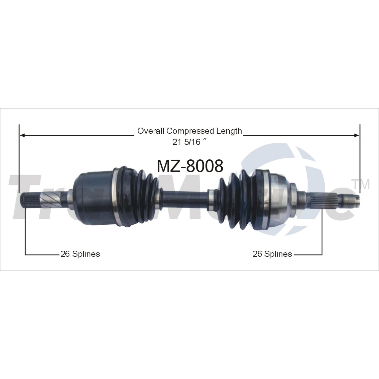 TrakMotive MZ8008 - CV Axle Shaft TrakMotive MZ8008 CV Axle Shaft product image 1 of 3