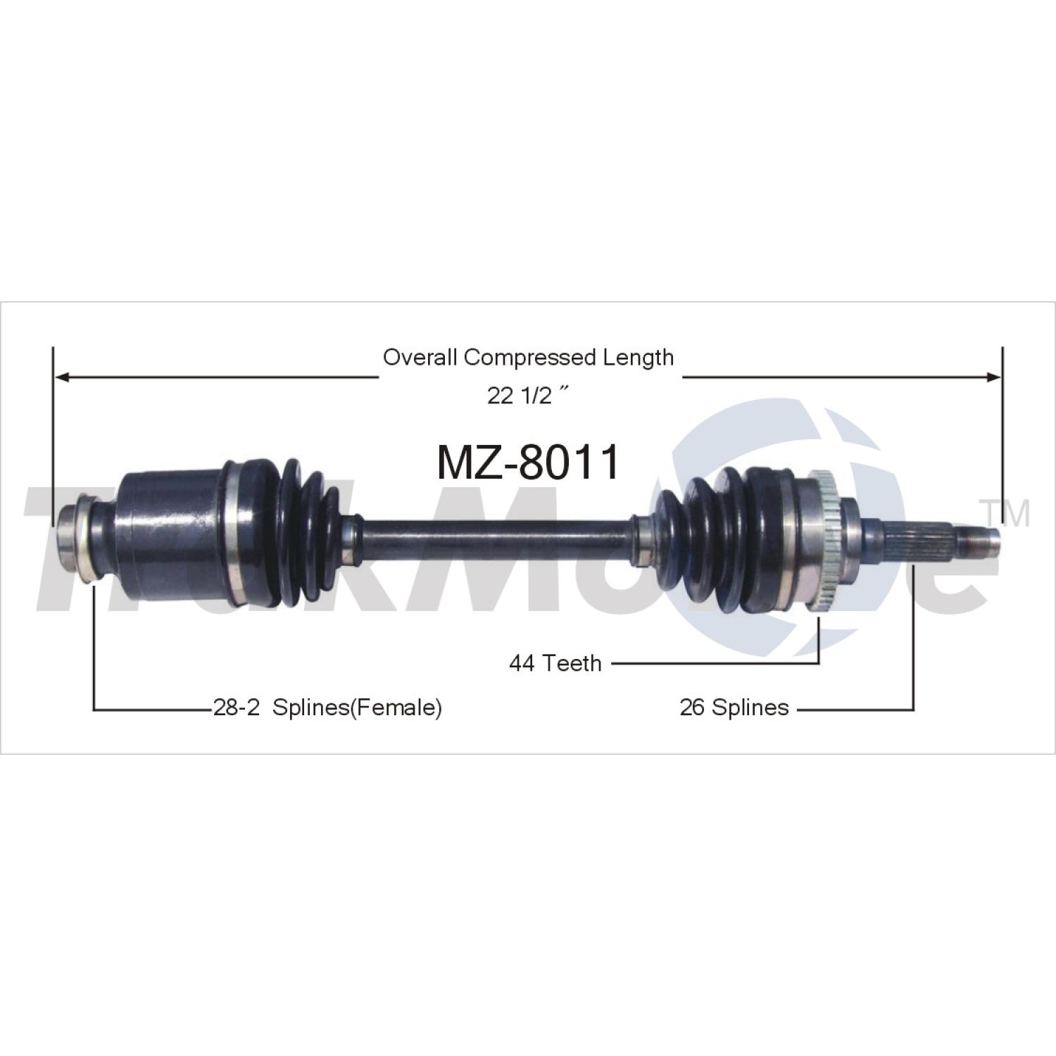 TrakMotive MZ8011 - CV Axle Shaft TrakMotive MZ8011 CV Axle Shaft product image 1 of 3