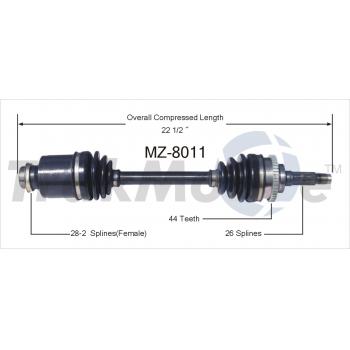 1995 Mazda MX-3 CV Axle Shaft Front Right TrakMotive MZ8011 image 1 of 3