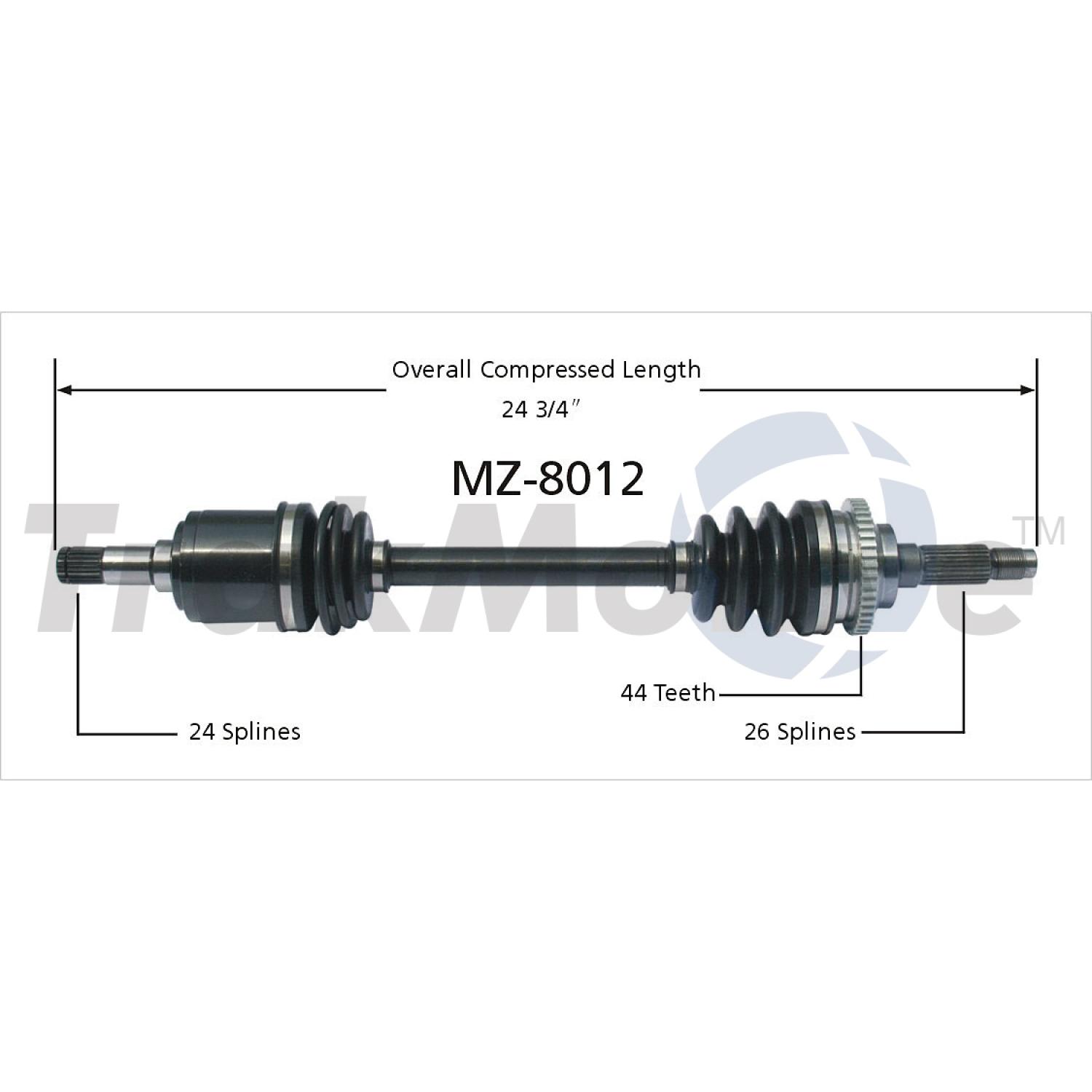 TrakMotive MZ8012 - CV Axle Shaft TrakMotive MZ8012 CV Axle Shaft product image 1 of 3