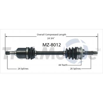 1995 Mazda MX-3 CV Axle Shaft Front Left TrakMotive MZ8012 image 1 of 3