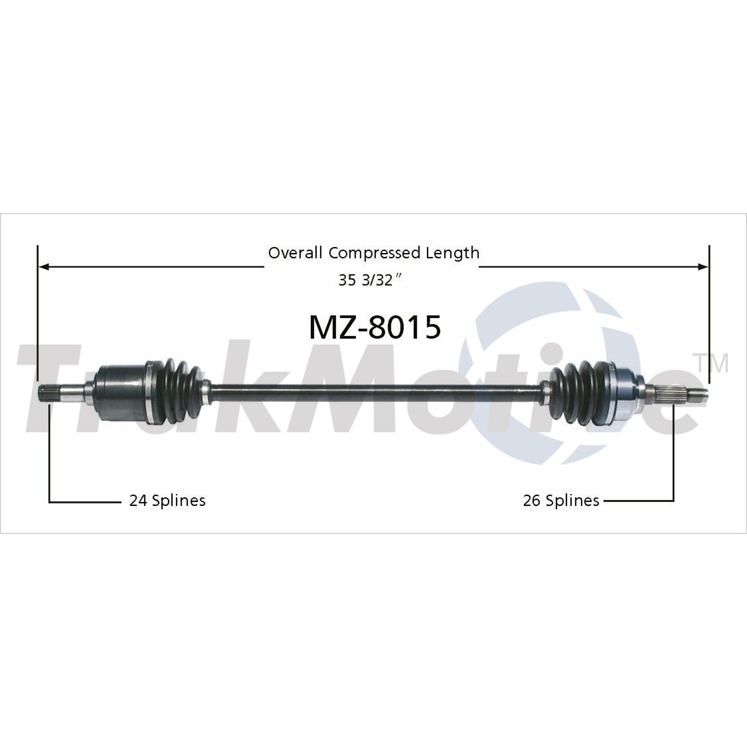TrakMotive MZ8015 - CV Axle Shaft TrakMotive MZ8015 CV Axle Shaft product image 1 of 3