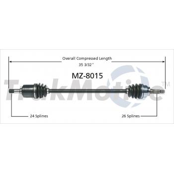 1995 Kia Sephia CV Axle Shaft Front Right TrakMotive MZ8015 image 1 of 3