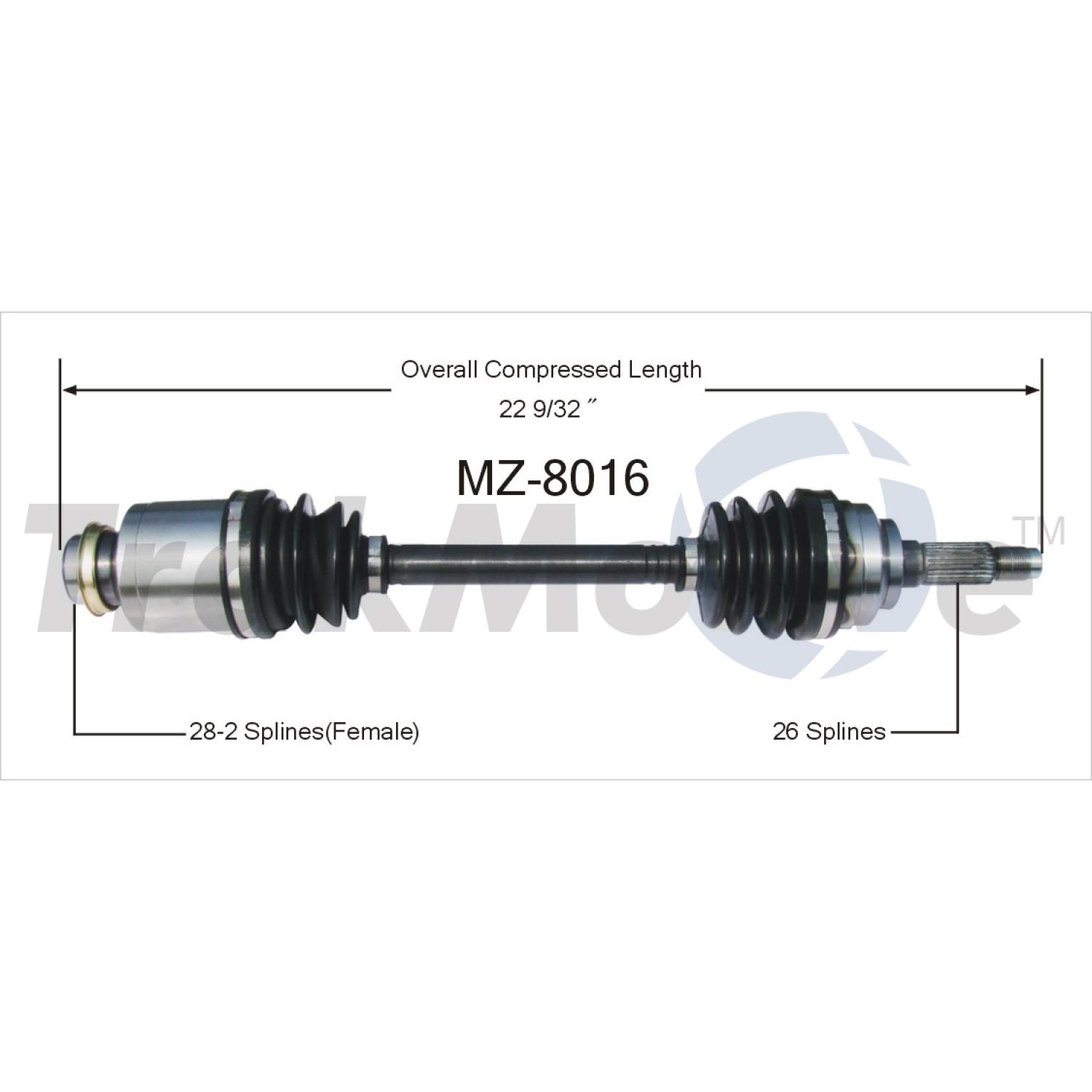 TrakMotive MZ8016 - CV Axle Shaft TrakMotive MZ8016 CV Axle Shaft product image 1 of 3