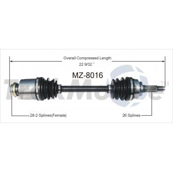 1995 Kia Sephia CV Axle Shaft Front Right TrakMotive MZ8016 image 1 of 3