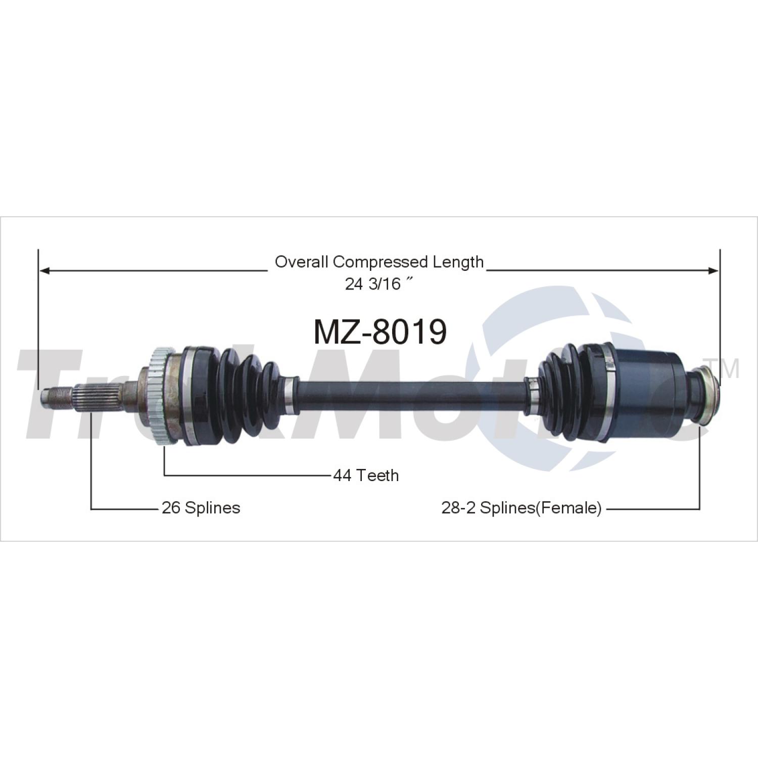 TrakMotive MZ8019 - CV Axle Shaft TrakMotive MZ8019 CV Axle Shaft product image 1 of 3