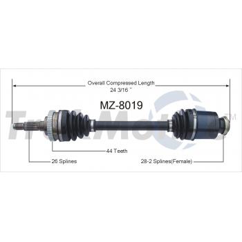 1995 Kia Sephia CV Axle Shaft Front Right TrakMotive MZ8019 image 1 of 3
