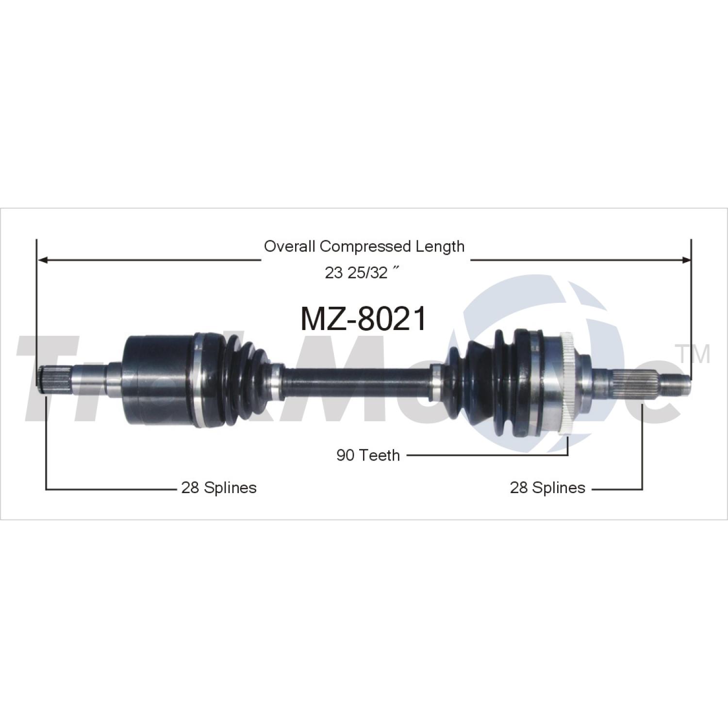 TrakMotive MZ8021 CV Axle Shaft product image 1 of 3