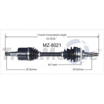 1990 Ford Probe CV Axle Shaft Front Left TrakMotive MZ8021 image 1 of 3