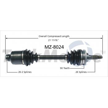 1990 Ford Probe CV Axle Shaft Front Right TrakMotive MZ8024 image 1 of 3