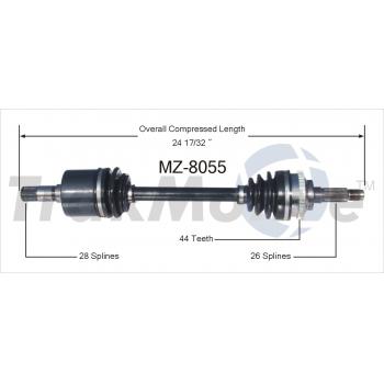 1995 Mazda MX-3 CV Axle Shaft Front Left TrakMotive MZ8055 image 1 of 3