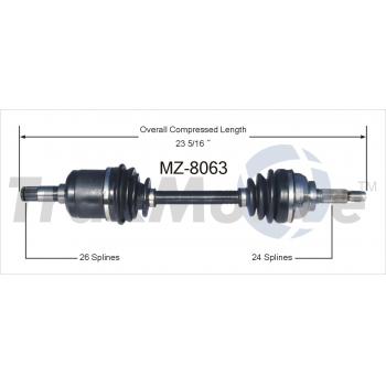 1994 Mercury Capri CV Axle Shaft Front Left TrakMotive MZ8063 image 1 of 3