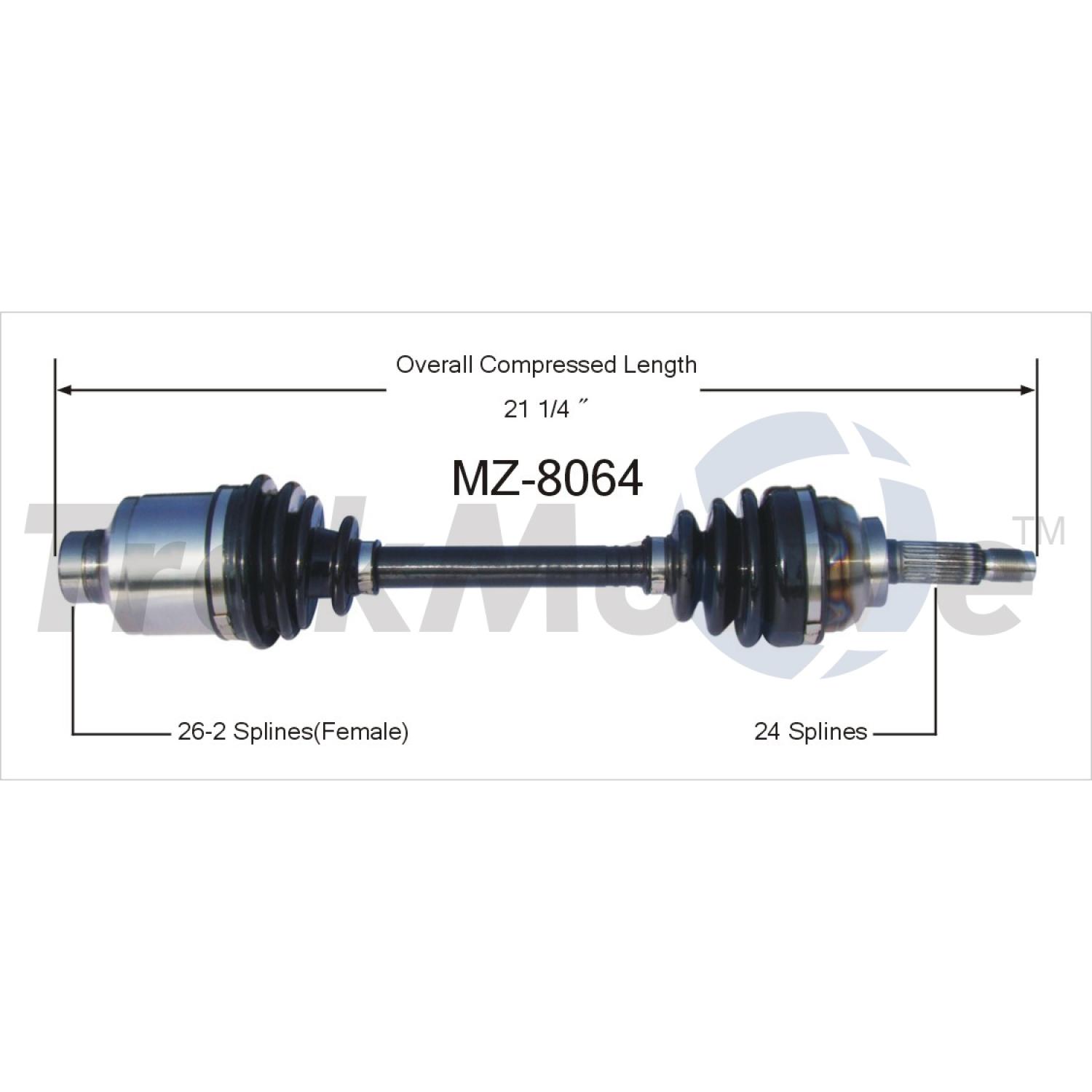 TrakMotive MZ8064 - CV Axle Shaft TrakMotive MZ8064 CV Axle Shaft product image 1 of 3