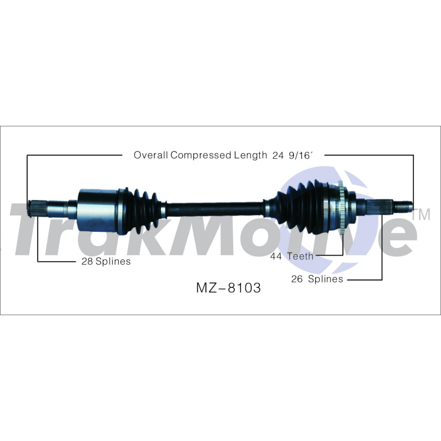 TrakMotive MZ8103 - CV Axle Shaft TrakMotive MZ8103 CV Axle Shaft product image 1 of 3