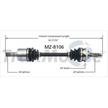 2001 Mazda MPV CV Axle Shaft Front Left TrakMotive MZ8106 image 1 of 3
