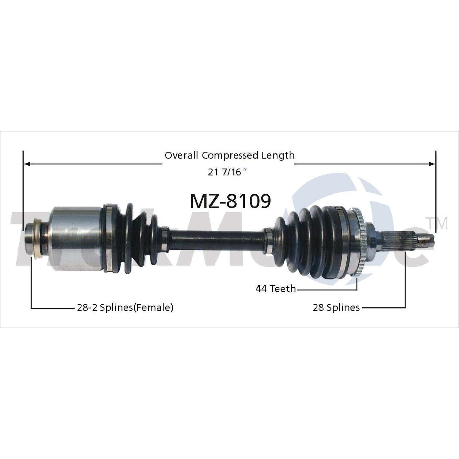 TrakMotive MZ8109 CV Axle Shaft product image 1 of 3