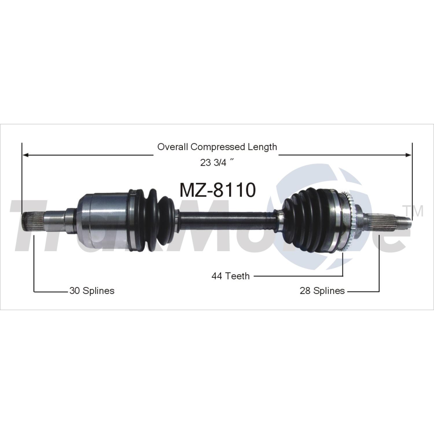 TrakMotive MZ8110 - CV Axle Shaft TrakMotive MZ8110 CV Axle Shaft product image 1 of 3