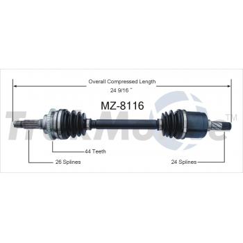 2000 Mazda Protege CV Axle Shaft Front Left TrakMotive MZ8116 image 1 of 3