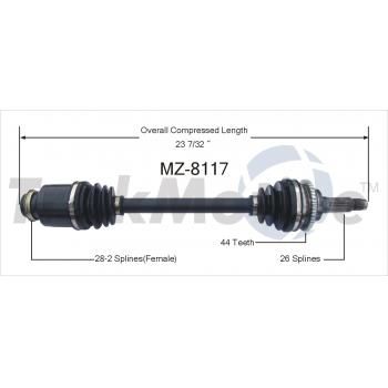2000 Mazda Protege CV Axle Shaft Front Right TrakMotive MZ8117 image 1 of 3