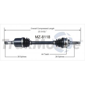 1995 Mercury Tracer CV Axle Shaft Front Left TrakMotive MZ8118 image 1 of 3