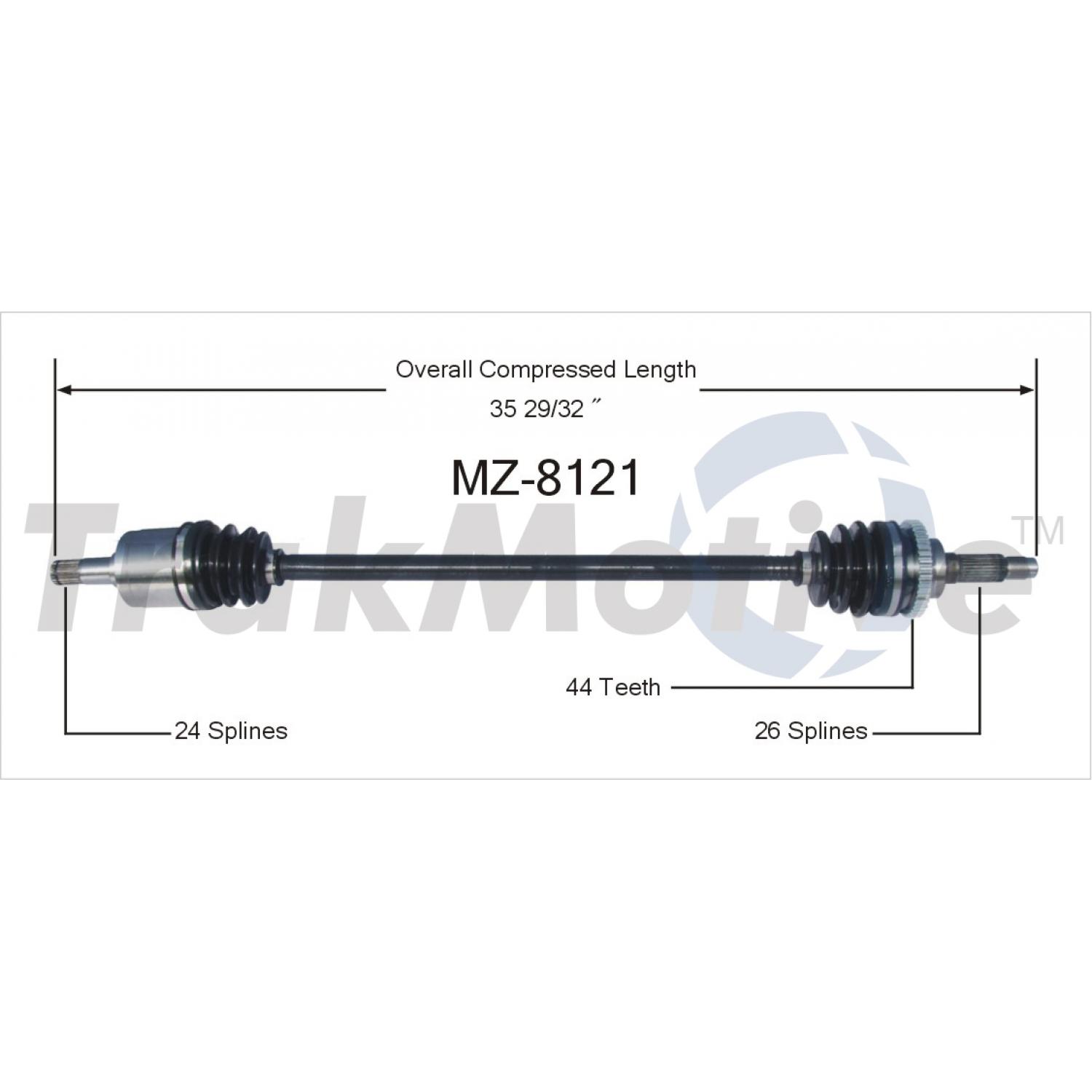 TrakMotive MZ8121 - CV Axle Shaft TrakMotive MZ8121 CV Axle Shaft product image 1 of 3