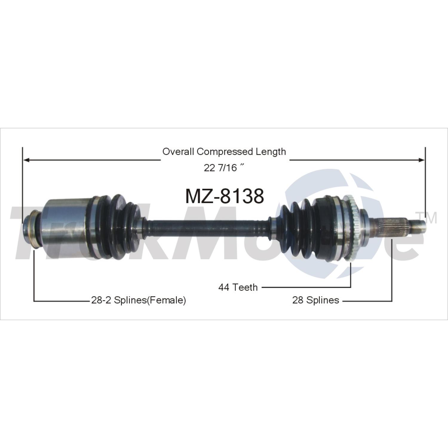 TrakMotive MZ8138 - CV Axle Shaft TrakMotive MZ8138 CV Axle Shaft product image 1 of 3