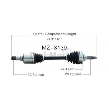2008 Mazda 6 CV Axle Shaft Front Left TrakMotive MZ8139 image 1 of 3