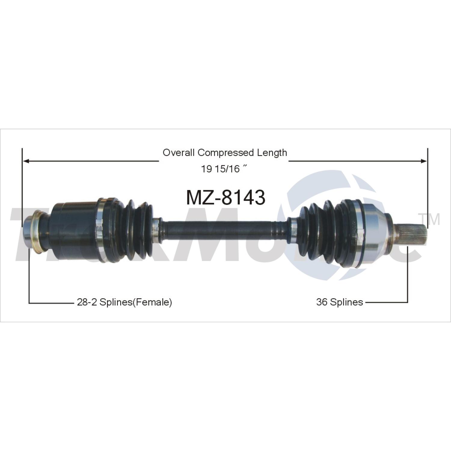TrakMotive MZ8143 - CV Axle Shaft TrakMotive MZ8143 CV Axle Shaft product image 1 of 3