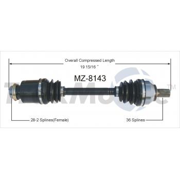 2005 Mazda 3 CV Axle Shaft Front Right TrakMotive MZ8143 image 1 of 3