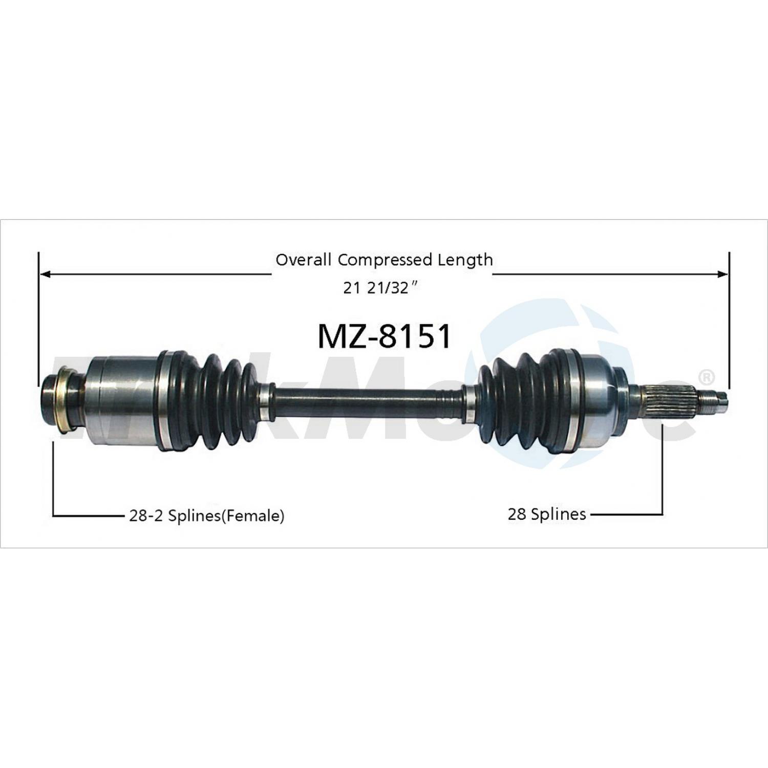 TrakMotive MZ8151 - CV Axle Shaft TrakMotive MZ8151 CV Axle Shaft product image 1 of 3