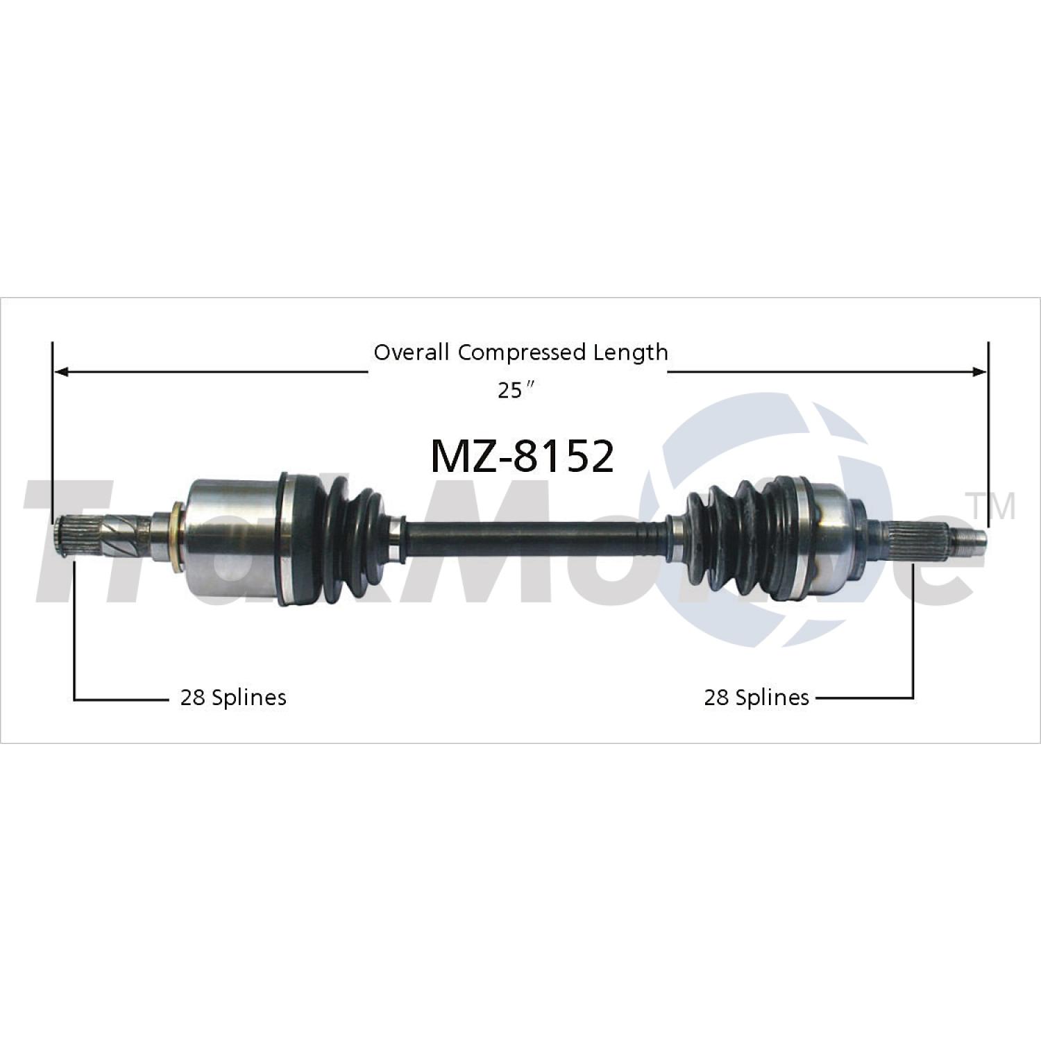 TrakMotive MZ8152 - CV Axle Shaft TrakMotive MZ8152 CV Axle Shaft product image 1 of 3