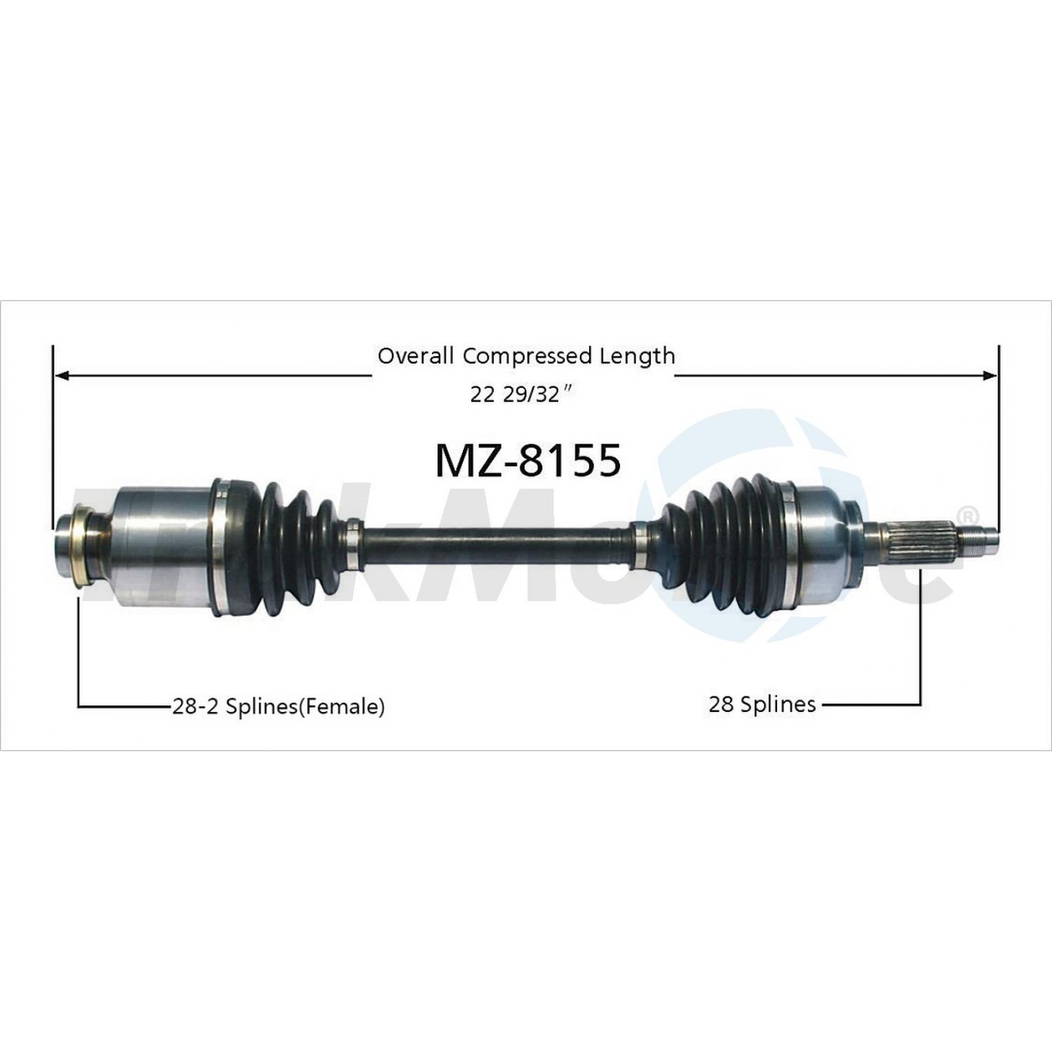 TrakMotive MZ8155 - CV Axle Shaft TrakMotive MZ8155 CV Axle Shaft product image 1 of 3