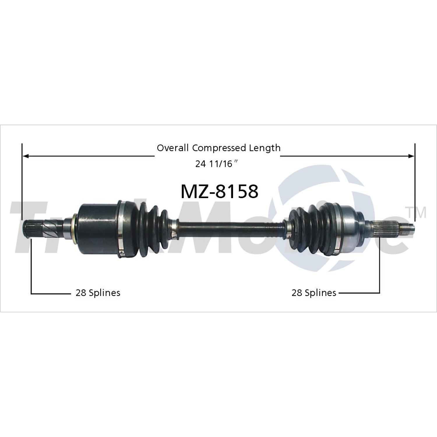 TrakMotive MZ8158 - CV Axle Shaft TrakMotive MZ8158 CV Axle Shaft product image 1 of 3
