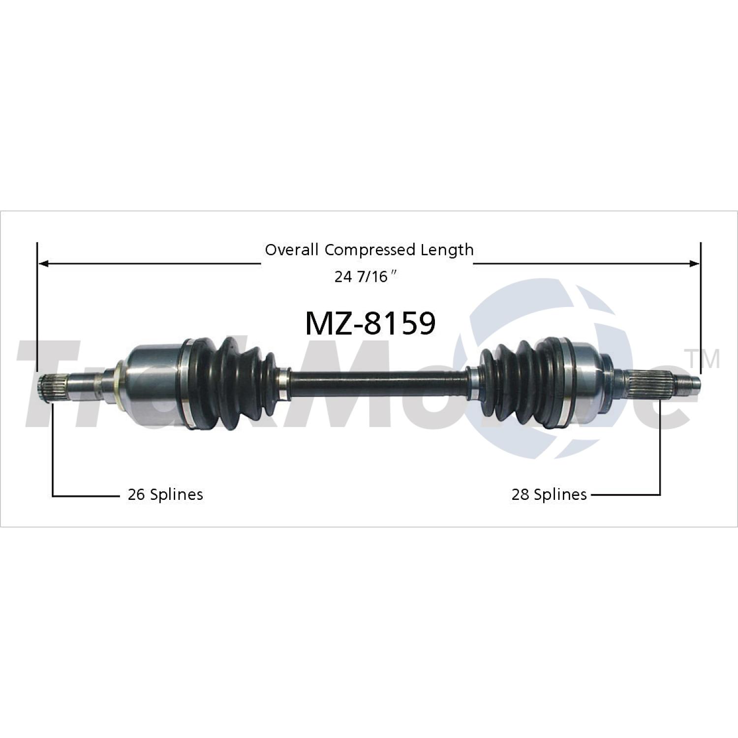 TrakMotive MZ8159 - CV Axle Shaft TrakMotive MZ8159 CV Axle Shaft product image 1 of 3